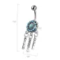 Piercing nombril pendentif attrape rêves turquoise