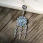 Piercing nombril pendentif attrape rêves turquoise