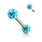 Piercing téton boules a cristaux turquoise