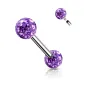 Piercing téton boules a cristaux tanzanite