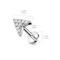 Piercing labret oreille chevron pavé de strass acier