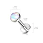 Piercing oreille labret pierre iridescente blanche