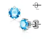 Paire Boucles d'oreille acier zirconium turquoise