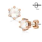 Paire Boucles d'oreille plaqué or rose zirconium blanc