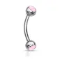 Piercing arcade pierres lumineuses rose