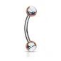 Piercing arcade multicolore pierres lumineuses blanc