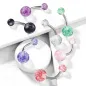 Lot de 7 piercing nombril boules glitter