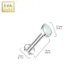 Piercing labret oreille or blanc 14 carats goutte opale blanche