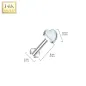 Piercing labret oreille or blanc 14 carats coeur opale blanche