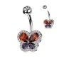 Piercing nombril papillon avec strass