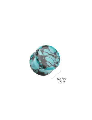 Piercing plug oreille pierre turquoise noir sarcelle