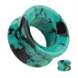 Piercing tunnel oreille turquoise noir sarcelle