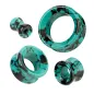 Piercing tunnel oreille turquoise noir sarcelle