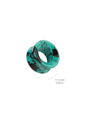 Piercing tunnel oreille turquoise noir sarcelle