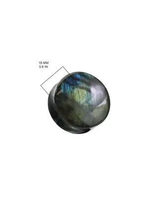 Piercing plug pierre naturelle labradorite