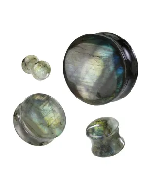 Piercing plug pierre naturelle labradorite