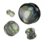 Piercing plug pierre naturelle labradorite