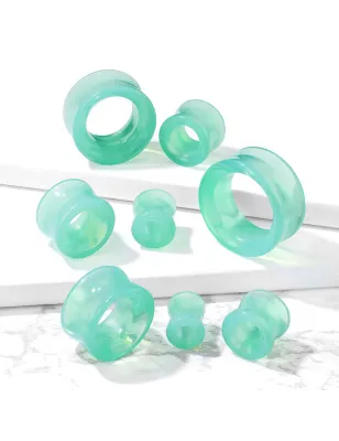 Piercing tunnel oreille verre opaline