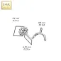 Piercing nez or blanc 14 carats tige tire-bouchon fleur