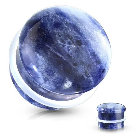 Piercing plug pierre sodalite dôme