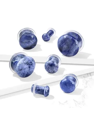 Piercing plug pierre sodalite dôme