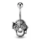 Piercing nombril crâne steampunk