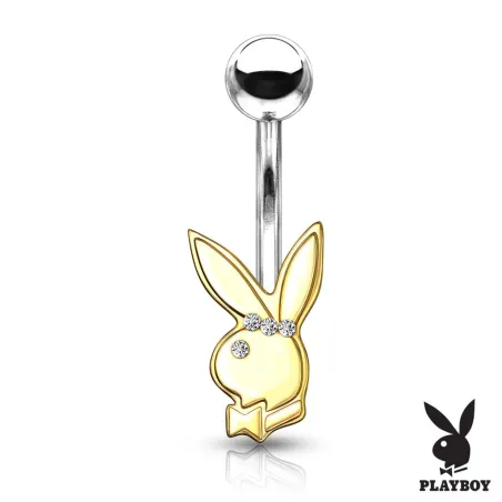 Piercing nombril Playboy lapin doré