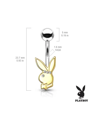 Piercing nombril Playboy lapin doré