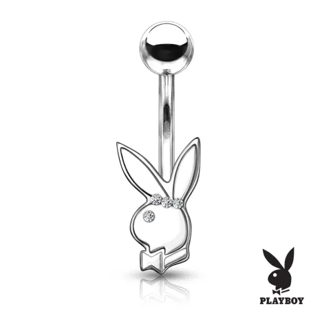 Piercing nombril Playboy lapin argenté