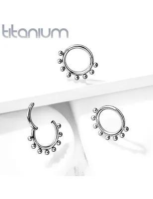 Piercing anneau segment titane avec spheres