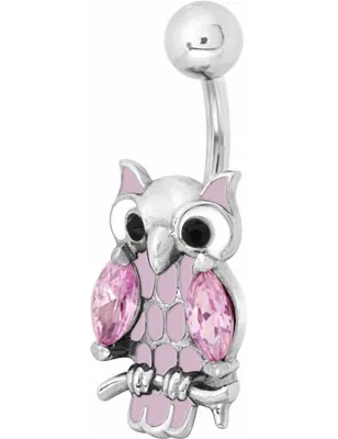 Piercing nombril hibou email rose zircon rose