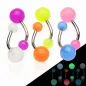 Lot de 6 piercing nombril boules phosphorescentes