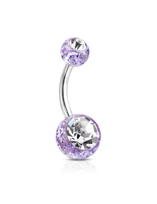 Piercing nombril paillettes strass