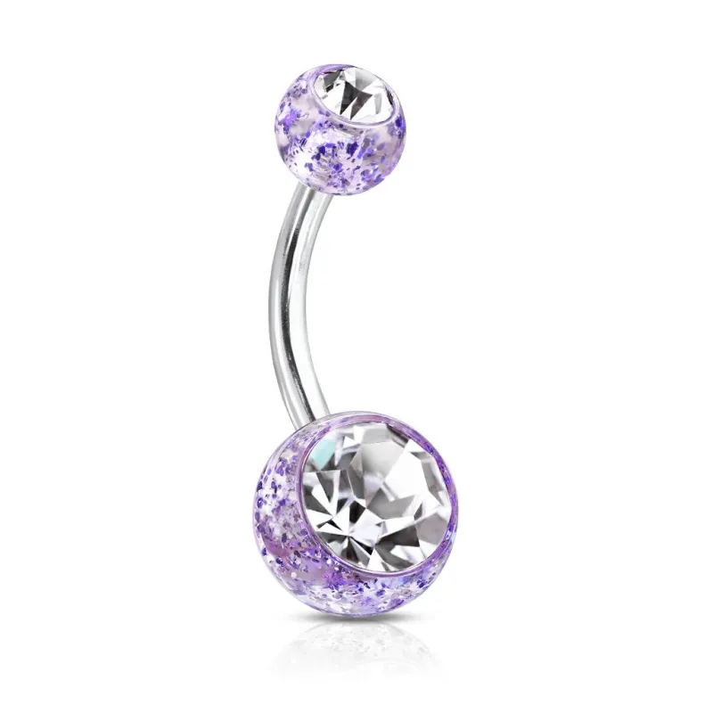 Piercing nombril paillettes strass