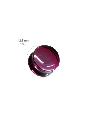 Piercing plug oreille verre couleur bordeaux