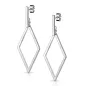 Paire Boucles d'oreille clous barre et pendentif losange