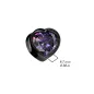 Piercing plug acier noir en forme de coeur