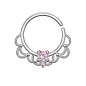 Piercing septum pliable filigrane strass rose