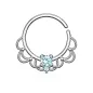 Piercing septum pliable filigrane strass turquoise