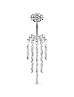 Piercing nombril fleur et chandelier