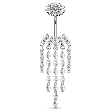 Piercing nombril fleur et chandelier