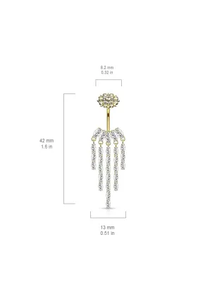 Piercing nombril fleur et chandelier plaqué or