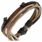 Bracelet homme en cuir marron avec cordon de serrage 004