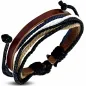 Bracelet homme en cuir marron avec cordon bleu marine 016