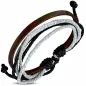 Bracelet homme en cuir marron avec cordon de serrage 020