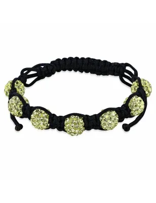 Bracelet shamballa à 7 billes cristaux jaune clair 164