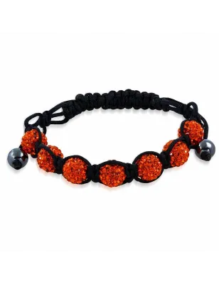 Bracelet shamballa à 7 billes cristaux orange 168