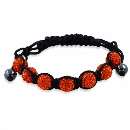 Bracelet shamballa à 7 billes cristaux orange 168