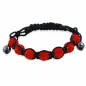 Bracelet shamballa à 7 billes cristaux rouge 169