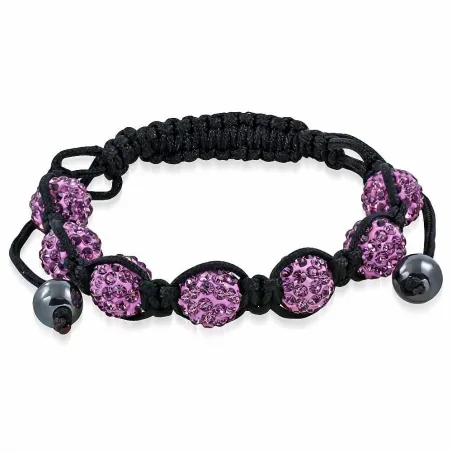 Bracelet shamballa à 7 billes cristaux améthyste 170